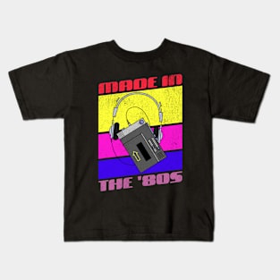 Made in the 1980s Retro Rainbow Generic Radio Cassette Player Kids T-Shirt